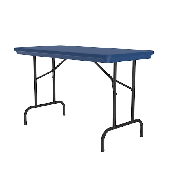 Rectangle Heavy Duty Commerical Plastic Folding Table, 24" W, 48" L, 29" H, Blow Molded Plastic Top